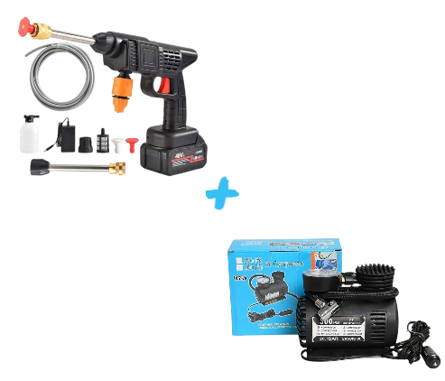 Combo Hidrolavadora 2 Bateri + Compresor